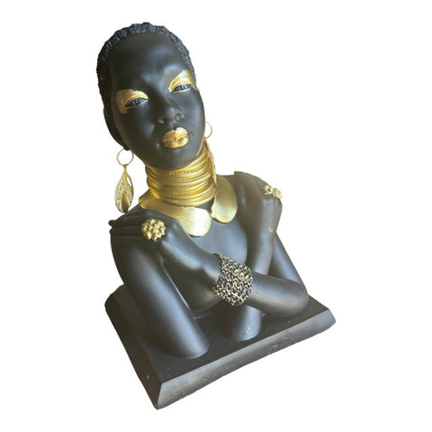 BLACK LADY WITH GOLD JEWELRY