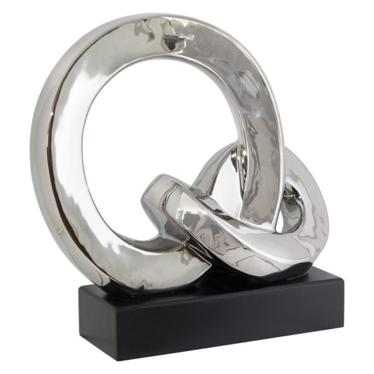 SILVER RINGS ON BLACK BASE 33CM
