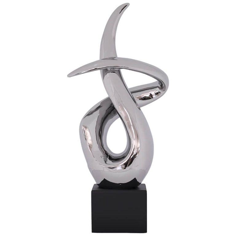 SILVER TWIRL SCULPTURE 56CM
