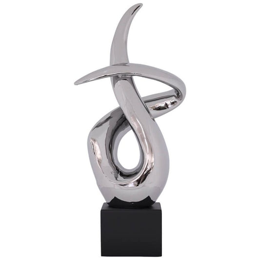 SILVER TWIRL SCULPTURE 56CM