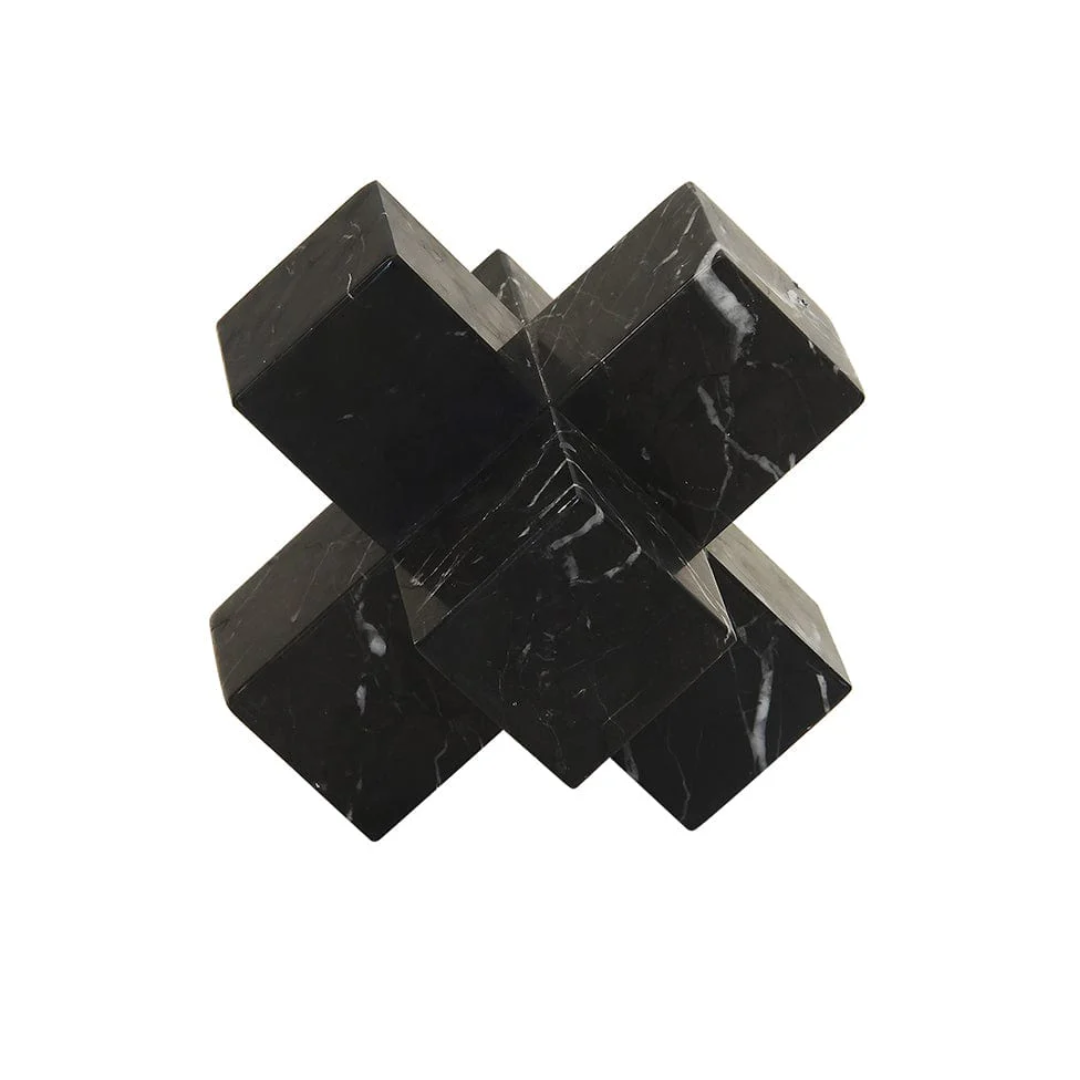 MARBLE DECOR OBJECT BLACK