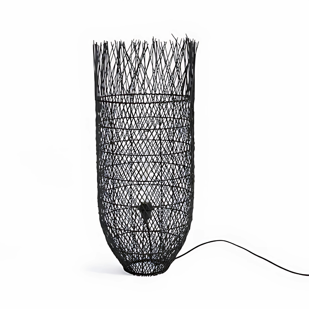 OKOVANGO FLOOR LAMP LRG BLK &NAT