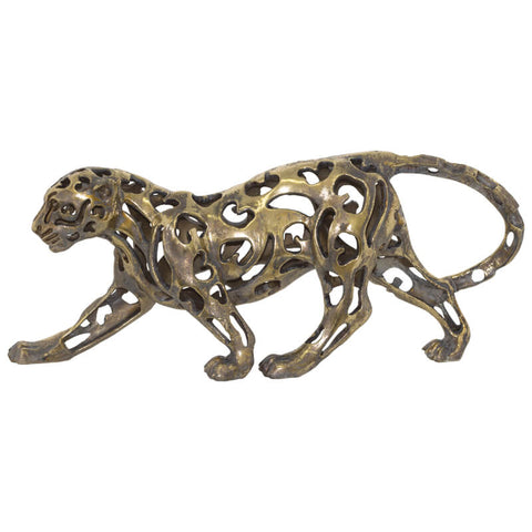 ANT. GOLD LEOPARD 61CM SCULPTURE