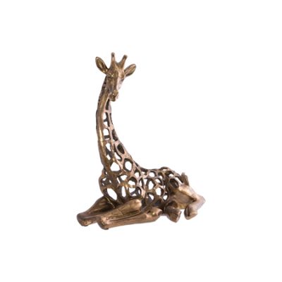 GIRAFFE SITTING 38CM SCULPTURED