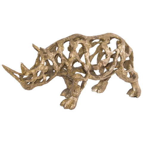 ANT/GOLD RHINO SCULPTURE 50X22X14