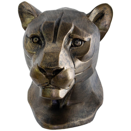 ANT GOLD LIONESS HEAD 20X16CM