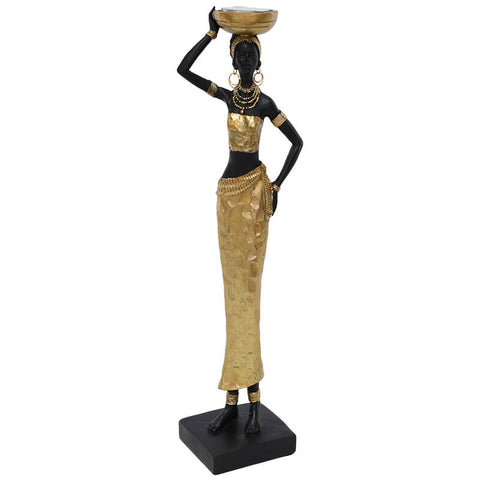 AFRICAN LADY BASKET ON HEAD 37CM
