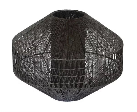 ECO JUTE GEM PENDANT BLACK LARGE