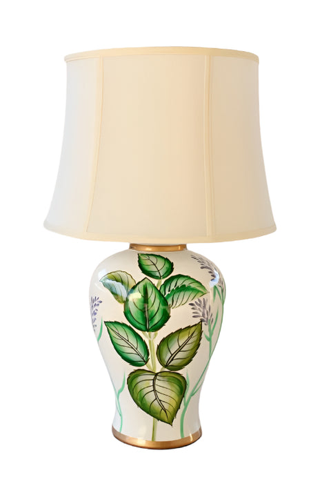 GREEN LEAF LAMP WITH SHADE