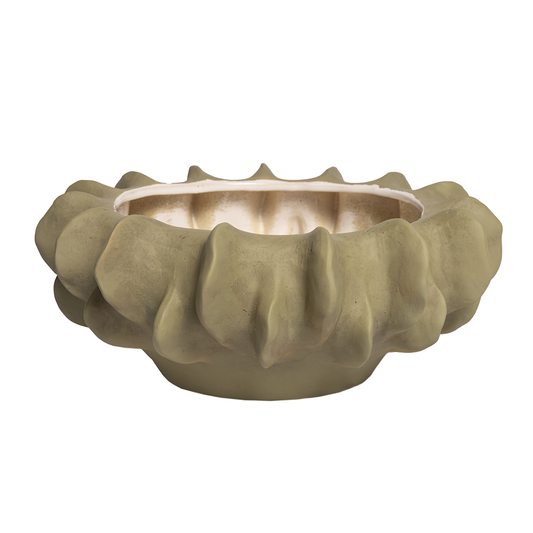 CERAMIC OLIVE SUED BOWL OLIVE GREEN