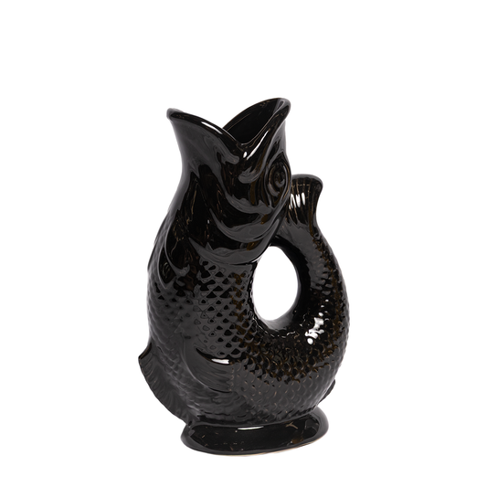 CERAMIC KOI FISH JUG  BLACK