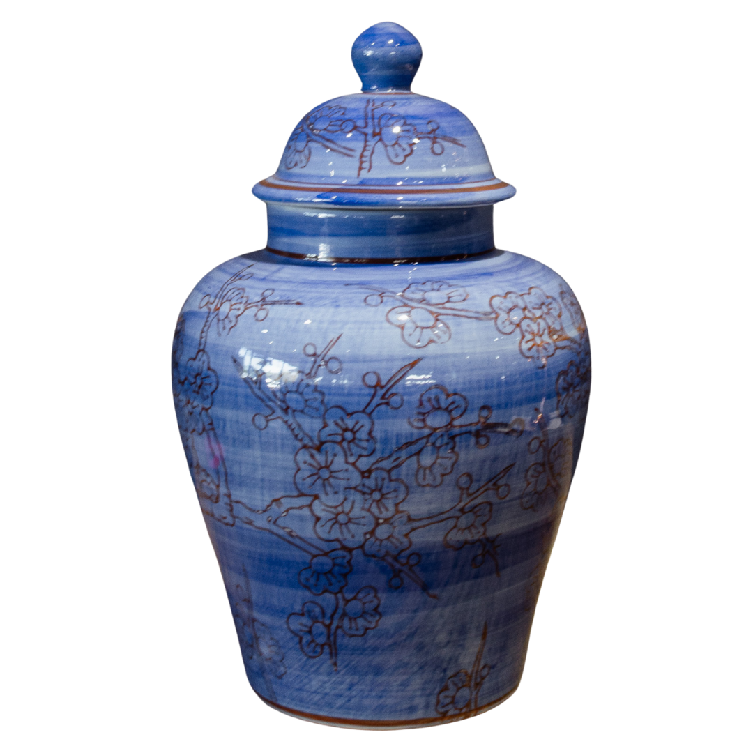 SML BLUE/BROWN GINGER JAR