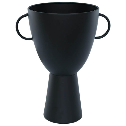 LEMBA FTD HANDLED VASE BLACK 33CM