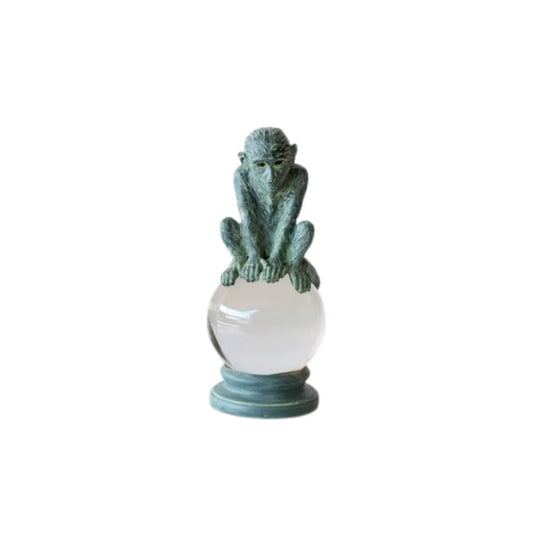 GREEN MONKEY ON CRYSTAL BALL