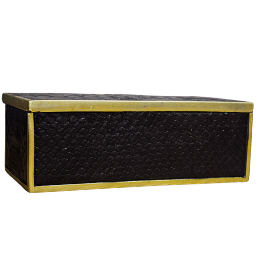 X CROCODILE BLACK BOX RECTANGLE BOX LRG