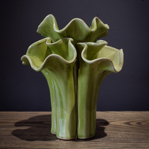 Y CERAMIC BROCCOLI VOTIVE GREEN