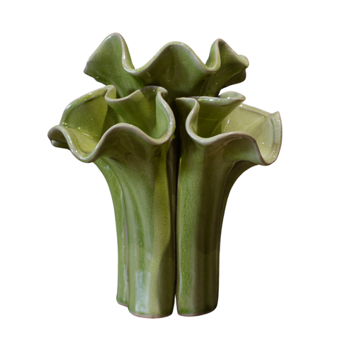 Y CERAMIC BROCCOLI VOTIVE GREEN