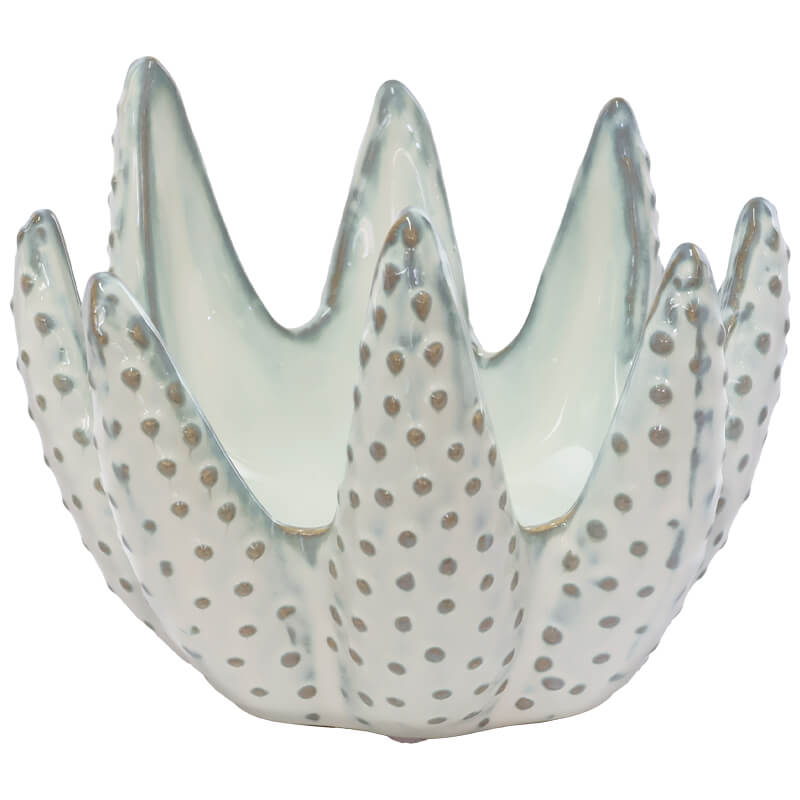 ALOE WHITE CANDLE HOLDER 16X15X13
