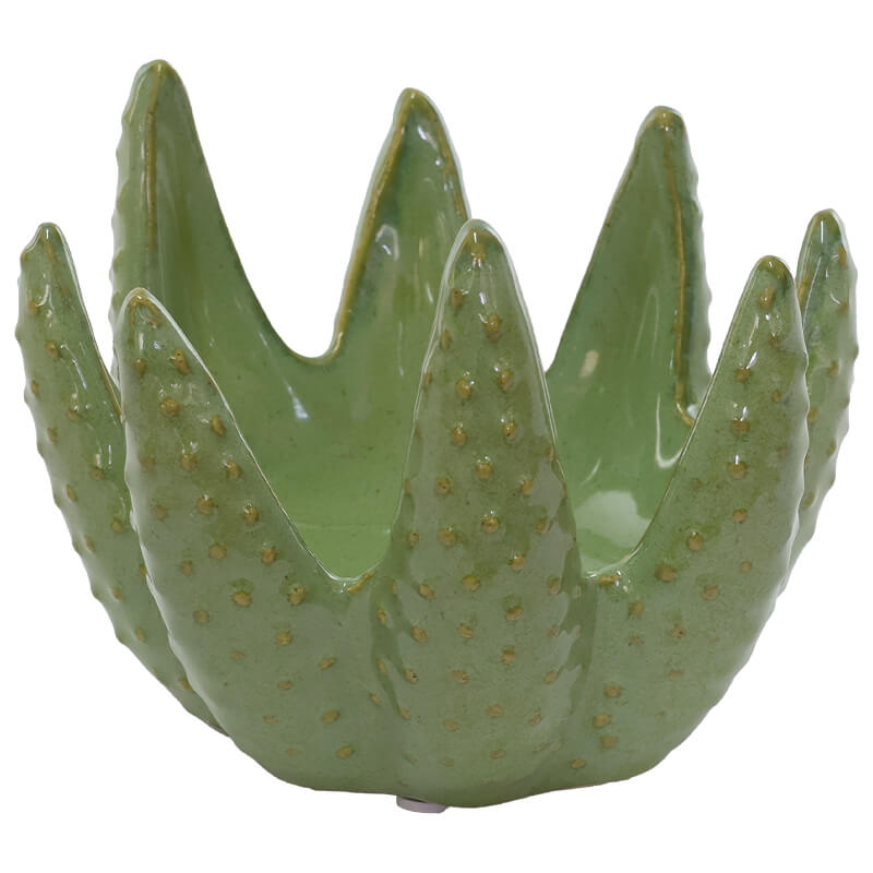 ALOE GREEN CANDLE HOLDER 16X15X13