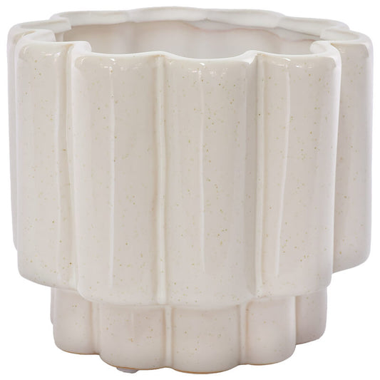 WHITE WAVE POT 16X18CM