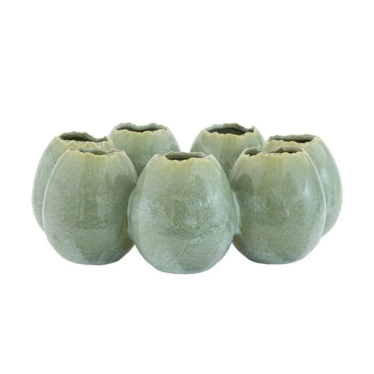 Y CERAMIC OSTRICH EGG RING GREEN LRG