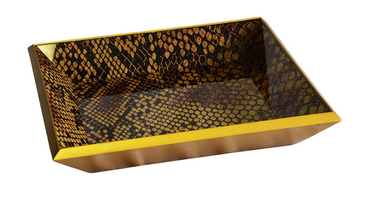 GLASS TRAY SQUARE SNAKE SKIN